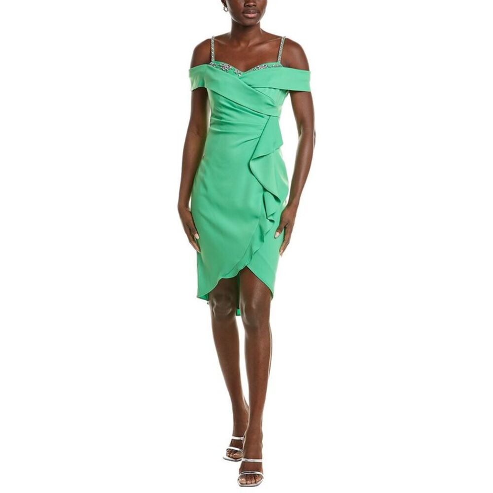 Marchesa Notte Womens  Midi Dress, Green